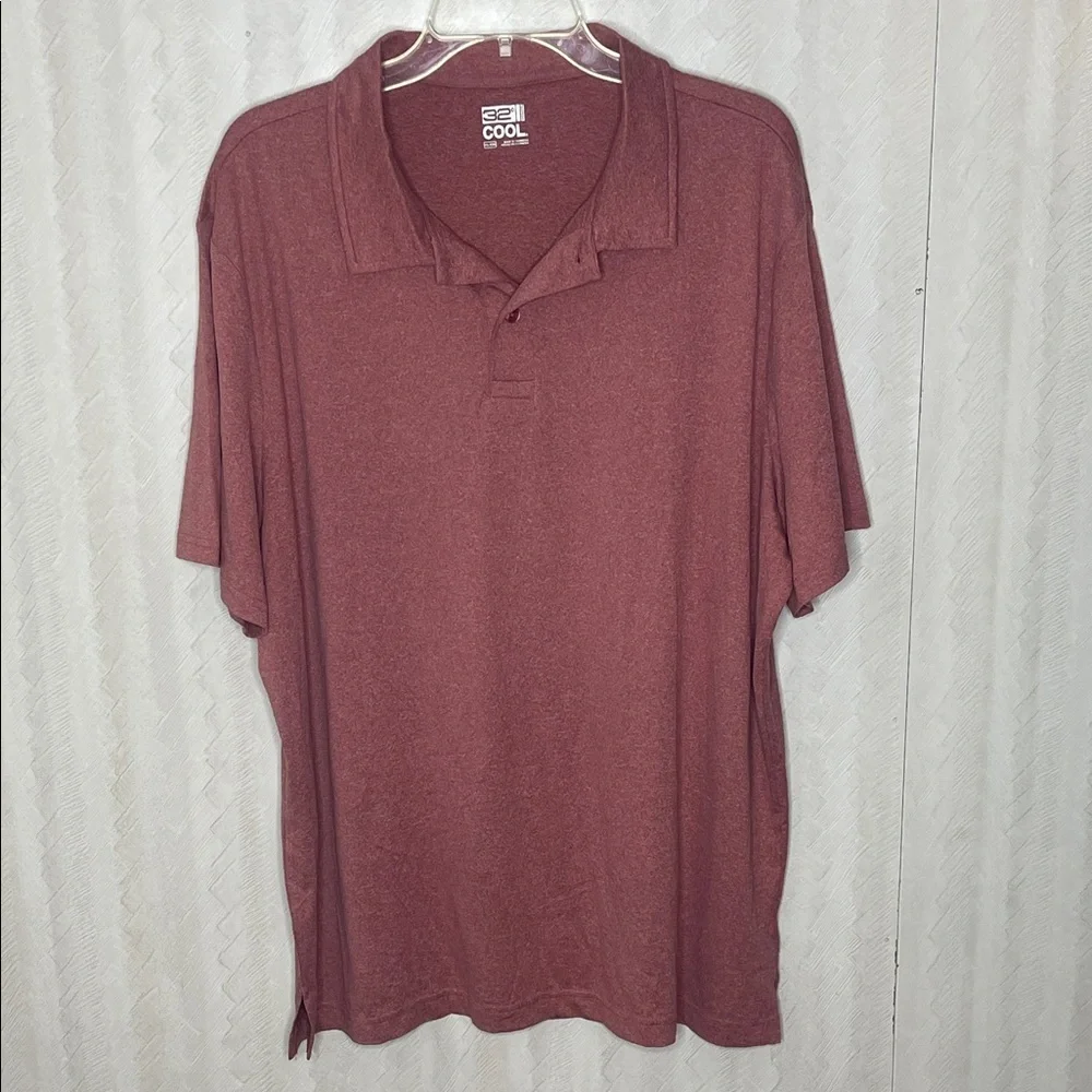 ❤️ 🆕 32 DEGREES COOL Heather Red Polo Size XXL
